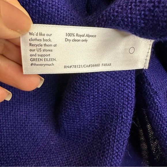 Eileen Fischer 100% Alpaca Royal Blue Sweater Size S - Picture 7 of 8